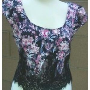 Jessica Simpson floral  cropped top